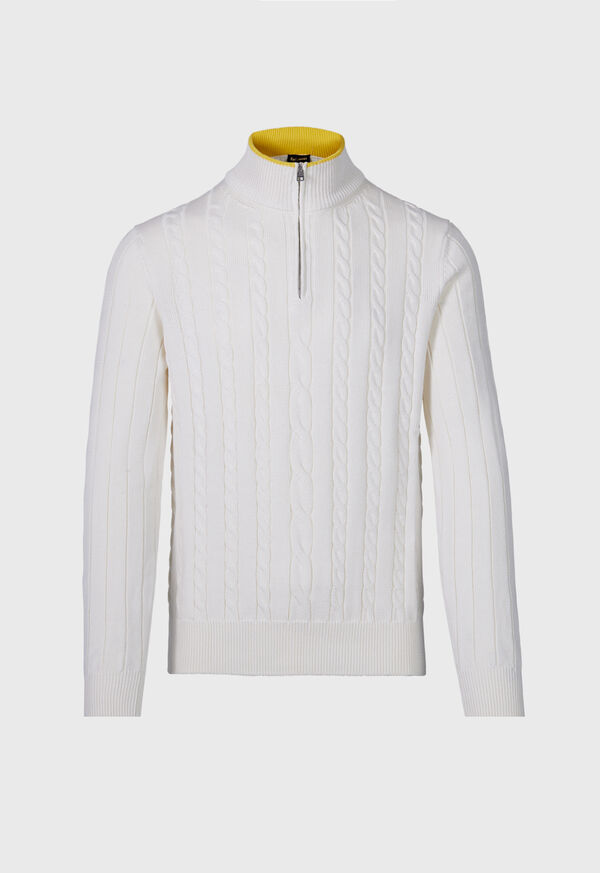Paul Stuart Quarter Zip Cable Knit Sweater, image 1