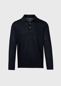 Paul Stuart Linen & Cotton Long Sleeve Polo, thumbnail 1