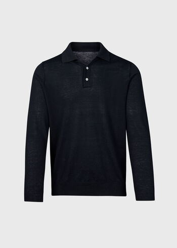 Paul Stuart Linen & Cotton Long Sleeve Polo