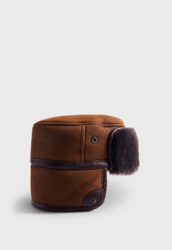 Paul Stuart Distressed Round Shearling Hat, image 2