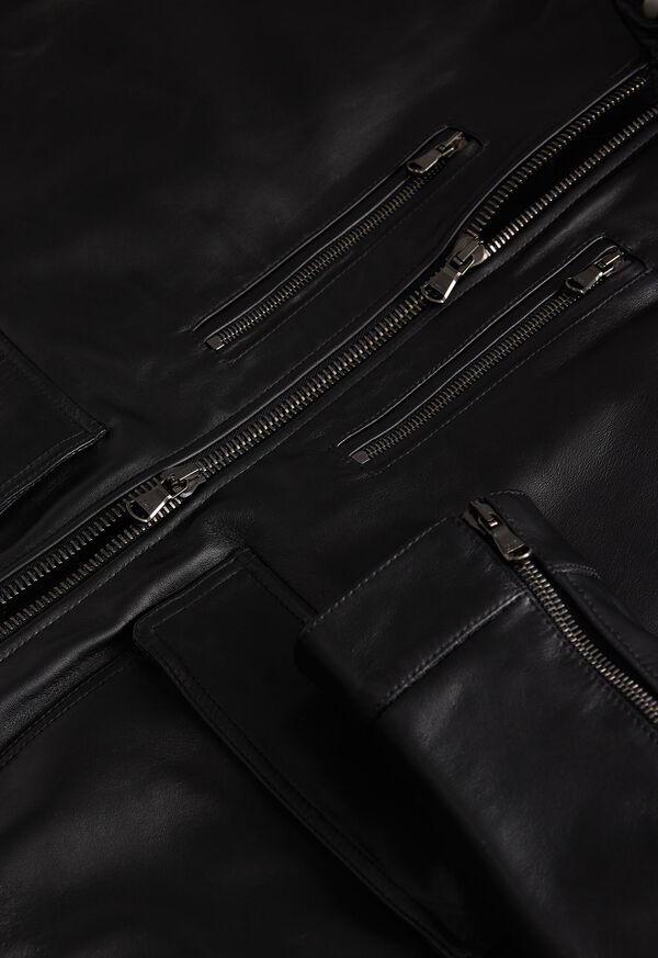 Paul Stuart Modern Leather Bomber Jacket, image 3
