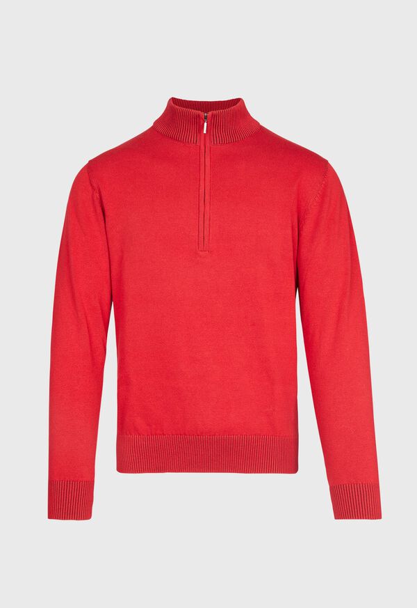 Paul Stuart Cotton Solid 1/4 Zip Sweater, image 2