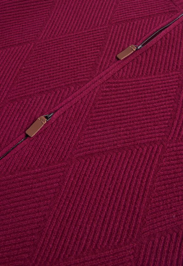 Paul Stuart Wool and Cashmere Zip Jacquard Cardigan, image 4
