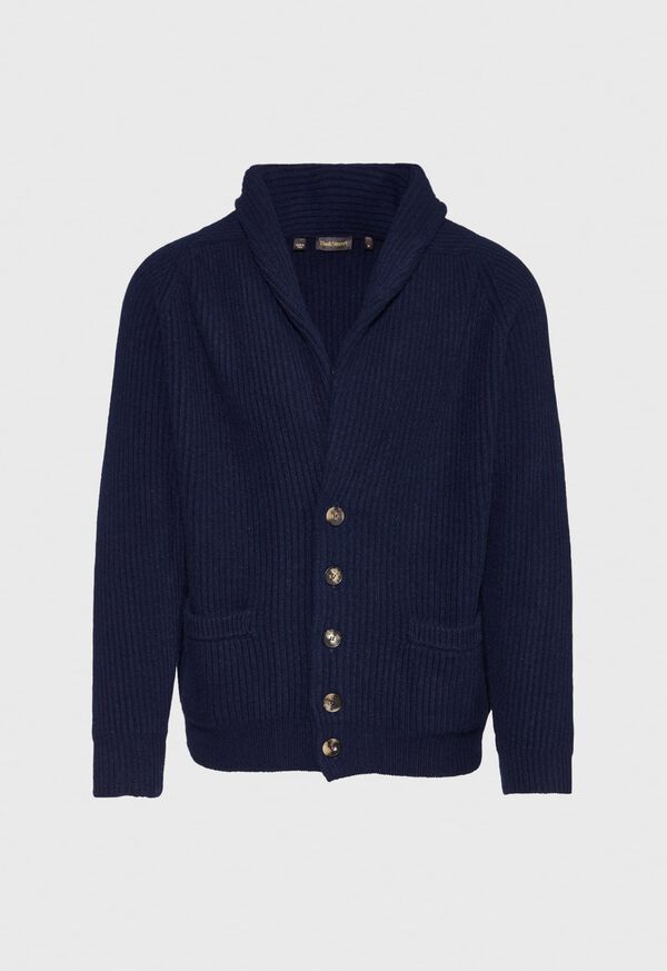 Paul Stuart Ribbed-Knit Shawl Collar Cardigan, image 1