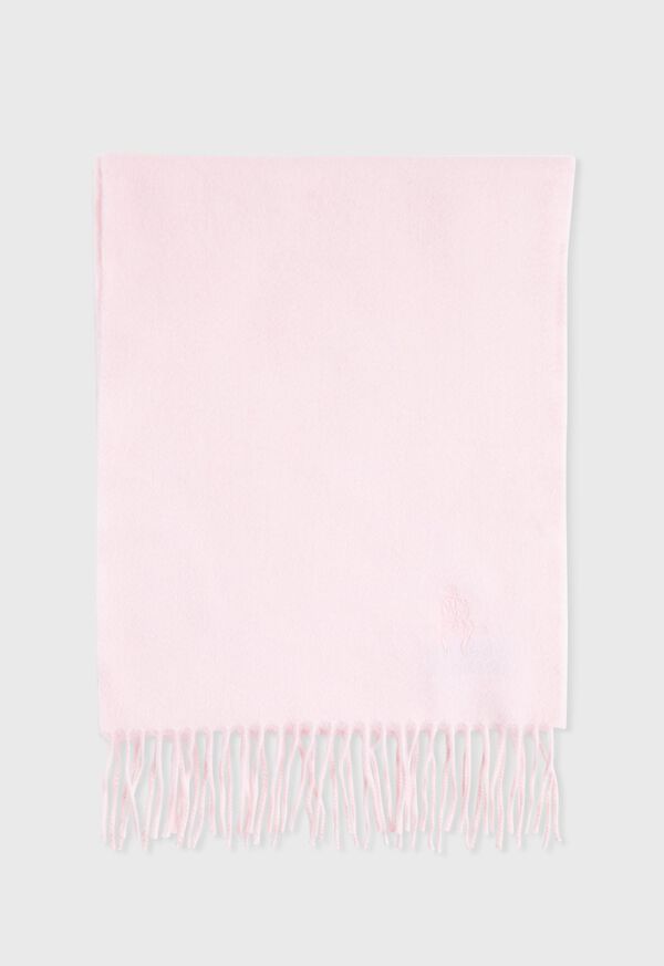 Paul Stuart Cashmere Solid Color Scarf with Embroidered Logo, image 22