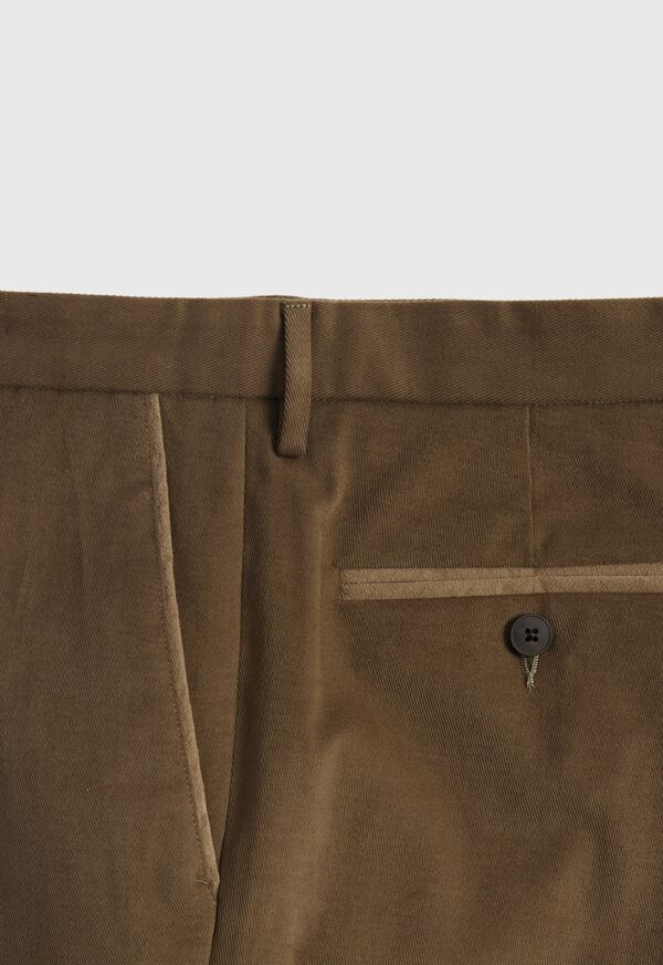 Paul Stuart Suede Trimmed Brushed Cotton Trouser, image 3