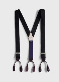 Paul Stuart Contrast Leather Trim Suspenders, thumbnail 1