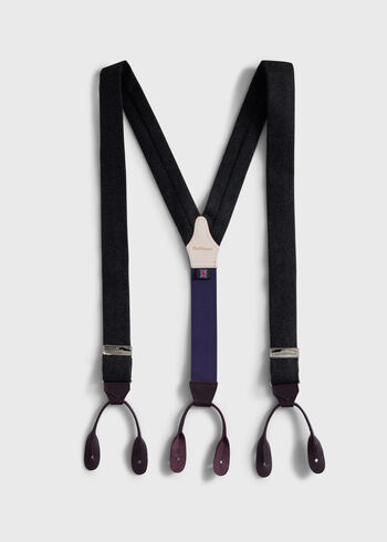 Paul Stuart Contrast Leather Trim Suspenders