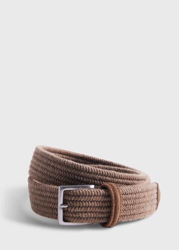 Paul Stuart Braided Wool Belt with Suede Trim