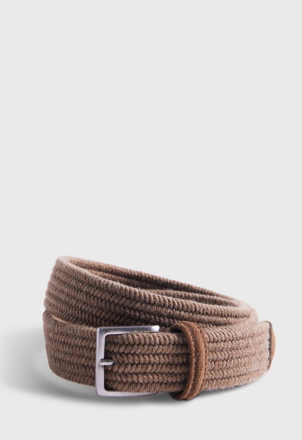 Paul Stuart Braided Wool Belt with Suede Trim, image 1