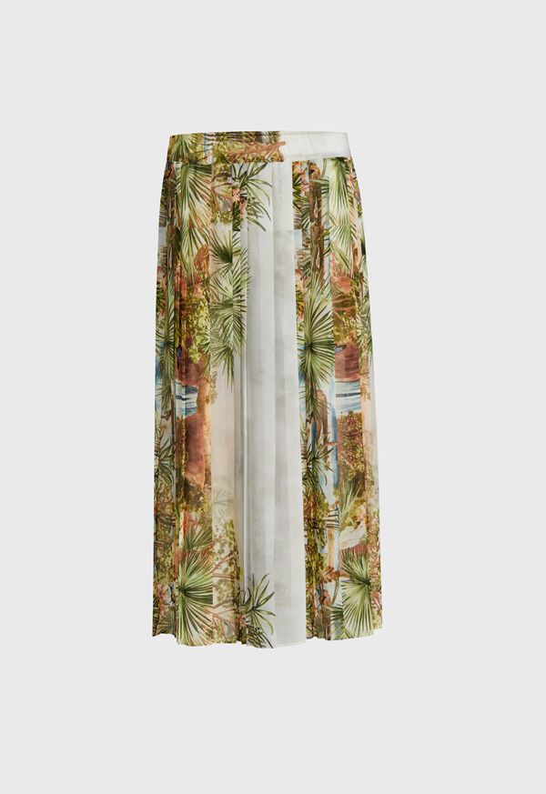 Paul Stuart Pleated Palm Print Skirt, image 1