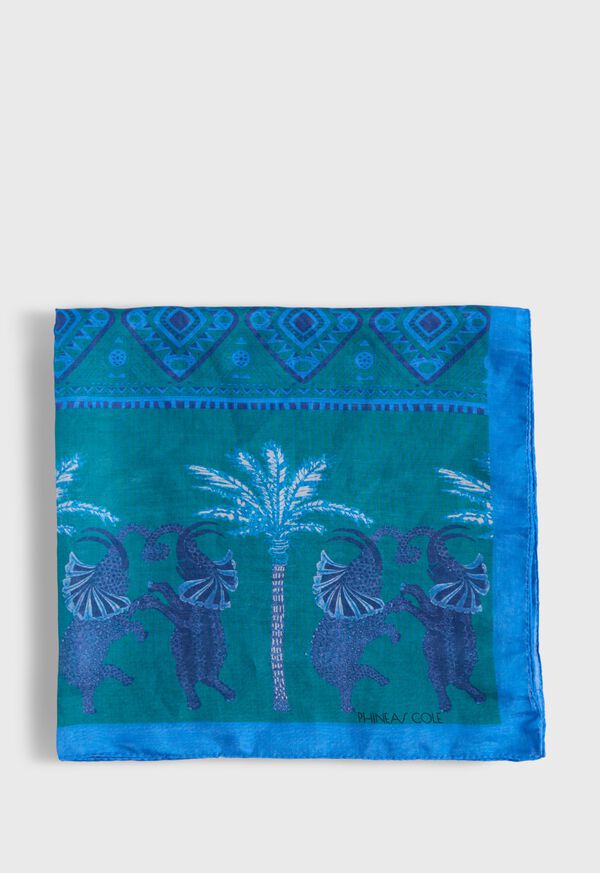 Paul Stuart Silk & Linen Tropical Print Bandana, image 3
