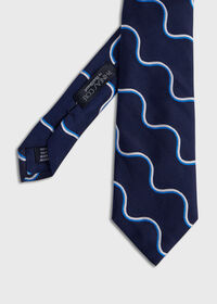 Paul Stuart Deco Wave Woven Silk Tie, thumbnail 1
