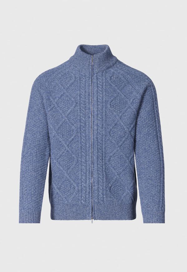 Paul Stuart Diamond Stitch Full Zip Cardigan, image 1