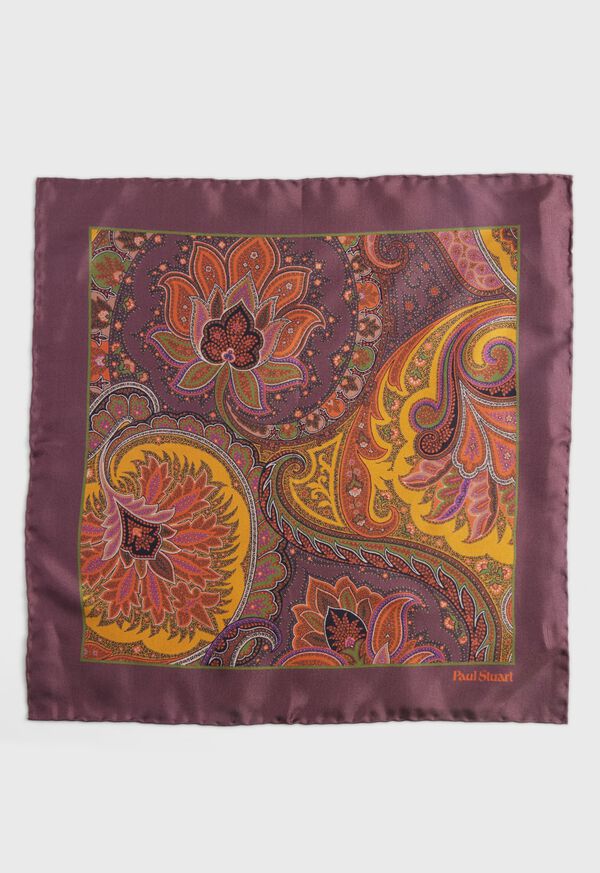 Paul Stuart Silk Paisley Pocket Square, image 2