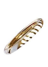 Paul Stuart Jan Leslie White Striped with Mother of Pearl Bangle Bracelet, thumbnail 1
