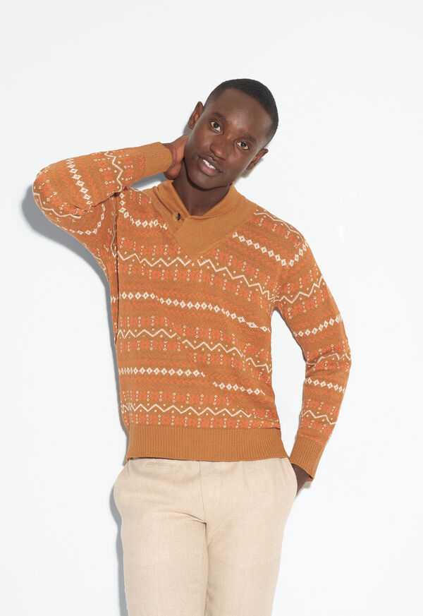 Paul Stuart Linen & Cotton Fairisle Sweater, image 2