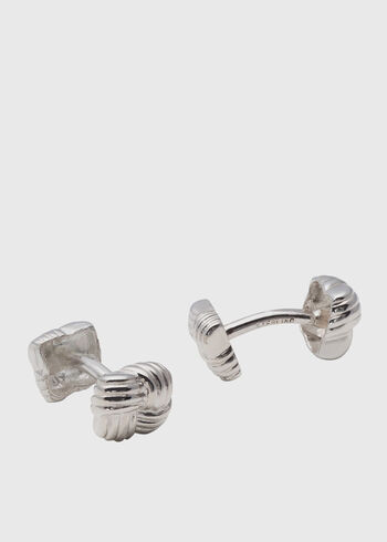 Paul Stuart Sterling Silver Square Basketweave Cufflinks