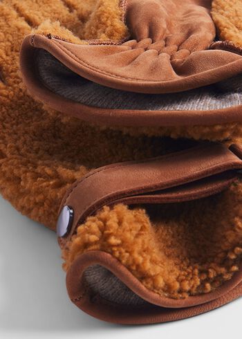 Paul Stuart Shearling and Leather Gloves