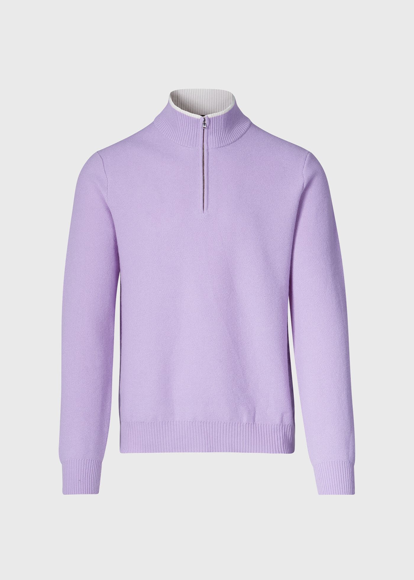 Cashmere Honeycomb Stitch Quarter Zip Sweater