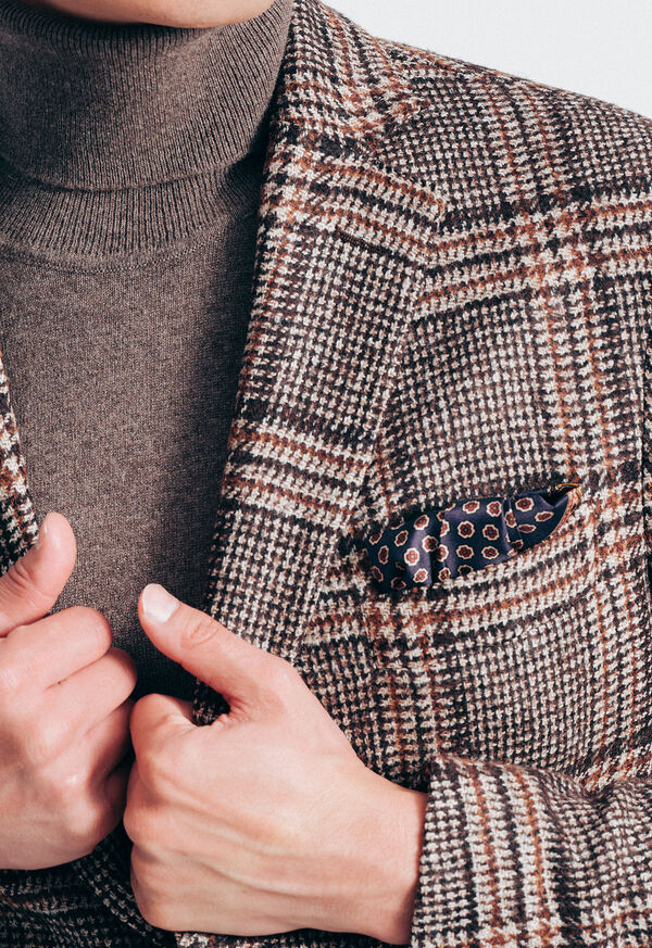 Paul Stuart Printed Silk Medallion and Paisley Pocket Square, image 2