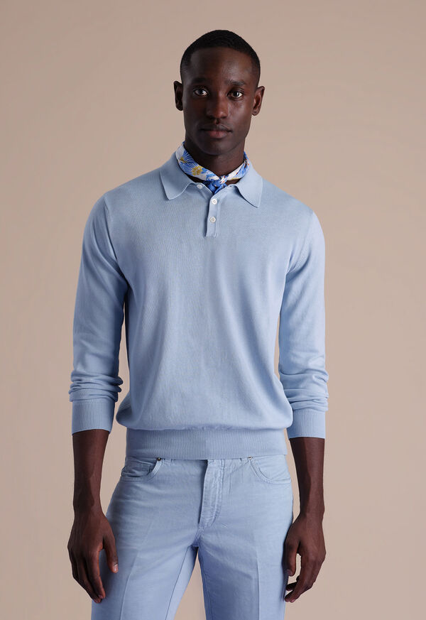 Paul Stuart Egyptian Cotton Long Sleeve Polo, image 2