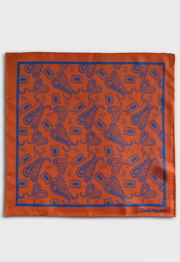 Paul Stuart Graphic Paisley Print Pocket Square, image 2