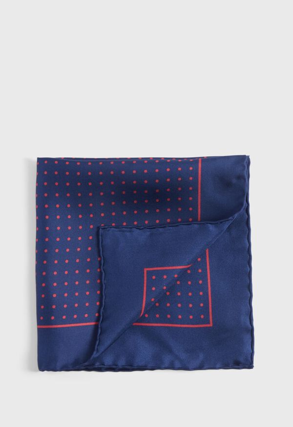 Paul Stuart Silk Twill Dot Print Pocket Square, image 1