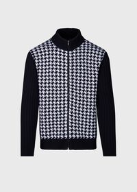Paul Stuart Cashmere Houndstooth Full Zip Sweater, thumbnail 1