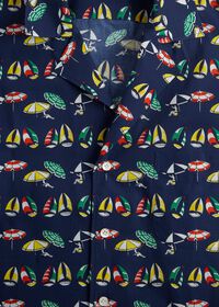 Paul Stuart Printed Cotton Camp Collar Shirt, thumbnail 2