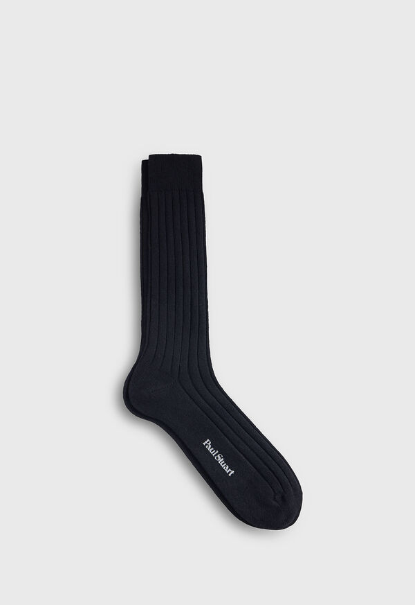 Paul Stuart Solid Color Ribbed Sock, image 1