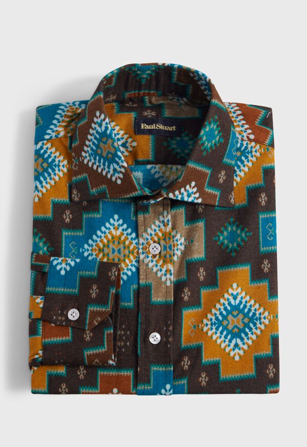 Paul Stuart Cotton Ethnic Print Sport Shirt, image 1