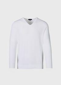 Paul Stuart Cotton Piqué V-Neck Sweater, thumbnail 1