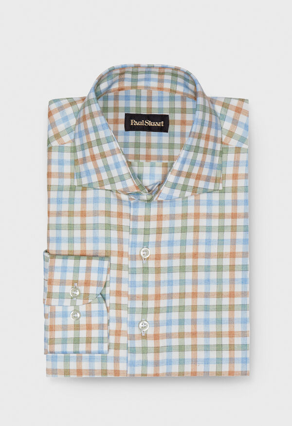 Paul Stuart Cotton and Cashmere Flannel Check Sport Shirt, image 1