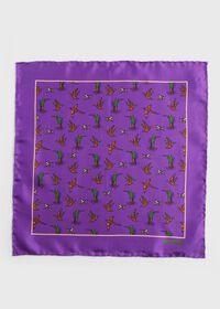 Paul Stuart Silk Hunting Scene Pocket Square, thumbnail 2
