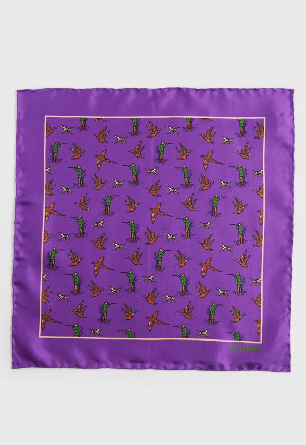 Paul Stuart Silk Hunting Scene Pocket Square, image 2