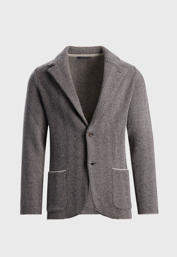 Paul Stuart Knitted Herringbone Jacket, image 1