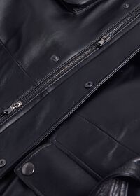 Paul Stuart Black Nappa Leather Field Jacket, thumbnail 4