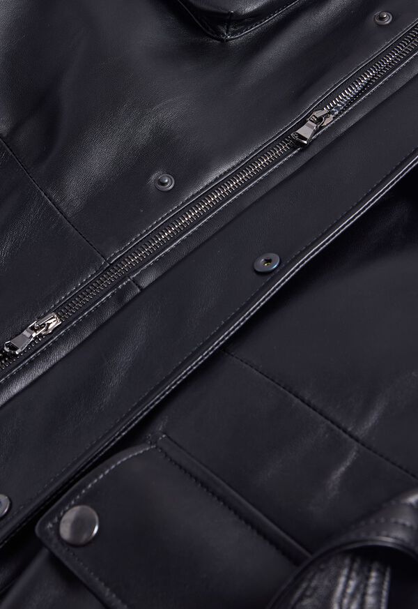 Paul Stuart Black Nappa Leather Field Jacket, image 4