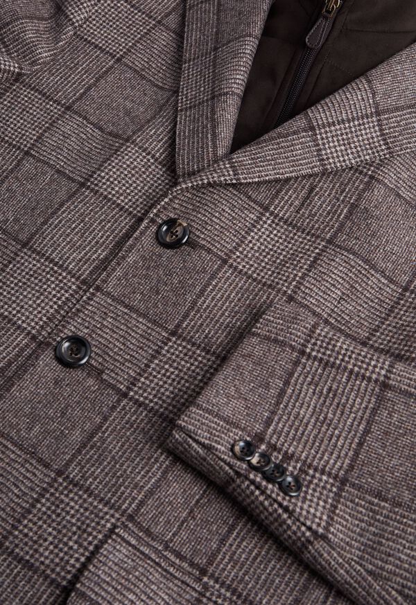 Paul Stuart Brown Plaid Hybrid Coat with Gilet, image 2