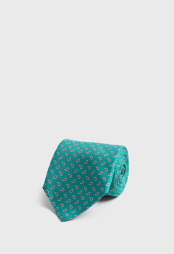Paul Stuart Printed Silk Small Tossed Pine Tie, image 1