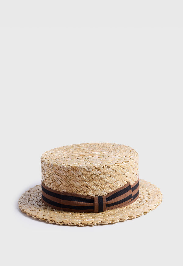 Paul Stuart Herringbone Boater Hat, image 1