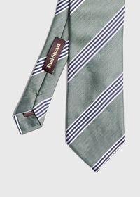 Paul Stuart Silk and Linen Stripe Tie, thumbnail 1