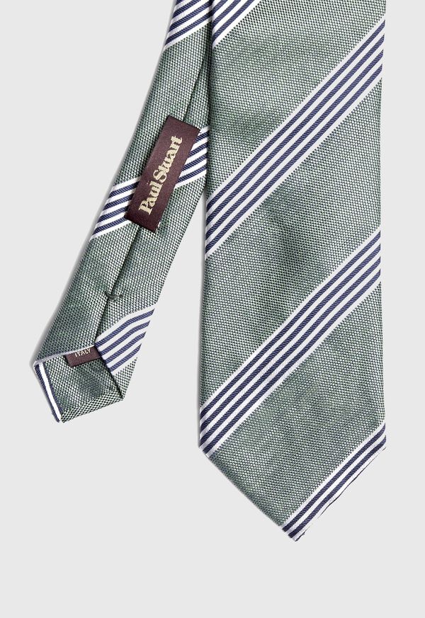 Paul Stuart Silk and Linen Stripe Tie, image 1