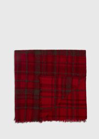 Paul Stuart Red and Brown Boucle Plaid Scarf, thumbnail 1