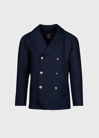 Paul Stuart Double Breasted Linen & Cotton Peacoat, thumbnail 1