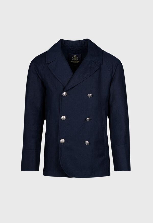 Paul Stuart Double Breasted Linen & Cotton Peacoat, image 1