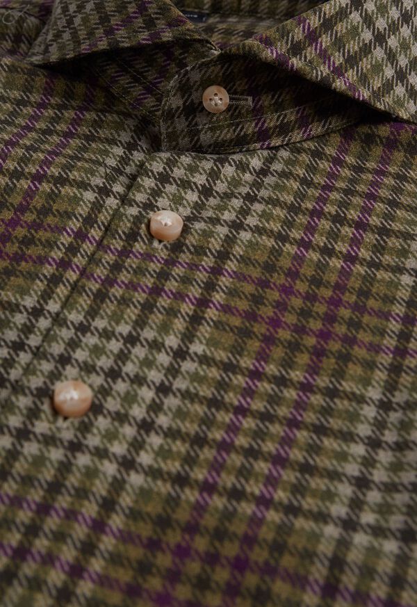 Paul Stuart Printed Plaid Brushed Cotton Sport Shirt, image 2