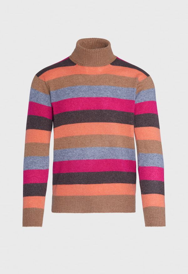 Paul Stuart Cashmere Multi-Stripe Turtleneck Sweater, image 2