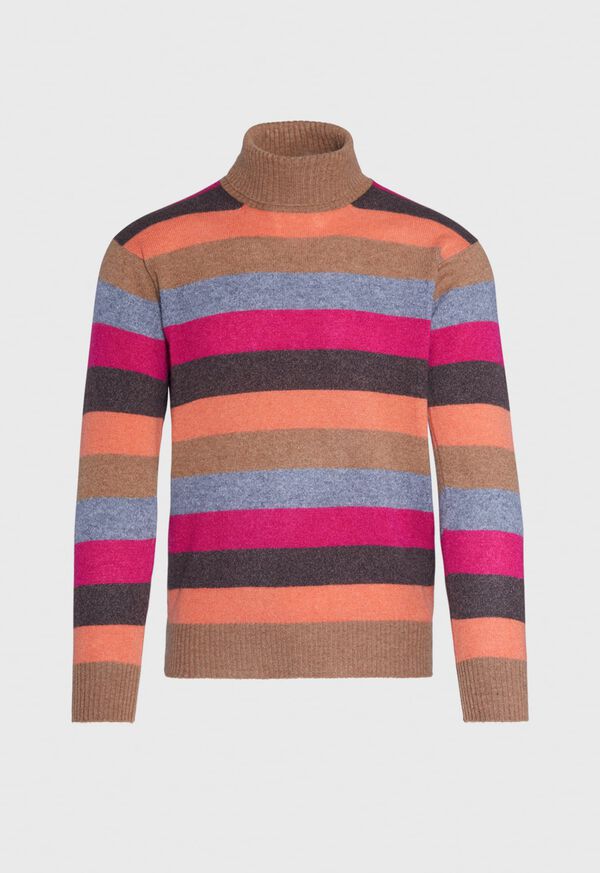 Paul Stuart Cashmere Multi-Stripe Turtleneck Sweater, image 1